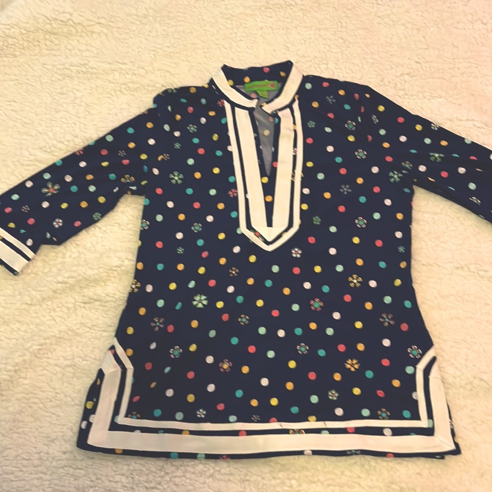 Polka dot Tunic with white piping